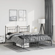 Giroletto con Testiera e Pediera Metallo Nero 135x190 cmcod mxl 129749