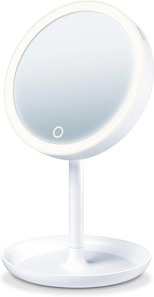 Beurer BS 45 Specchio Cosmetico con Illuminazione Led Regolabile Ingrandimento 5X e Base Porta Oggetti