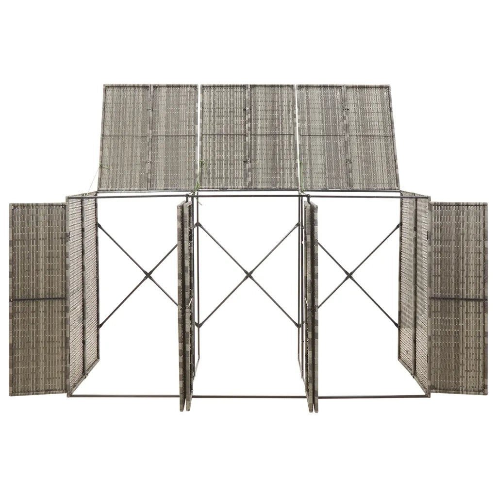 Copribidone Triplo Grigio 207x80x117 cm in Polyrattan CFW3168620