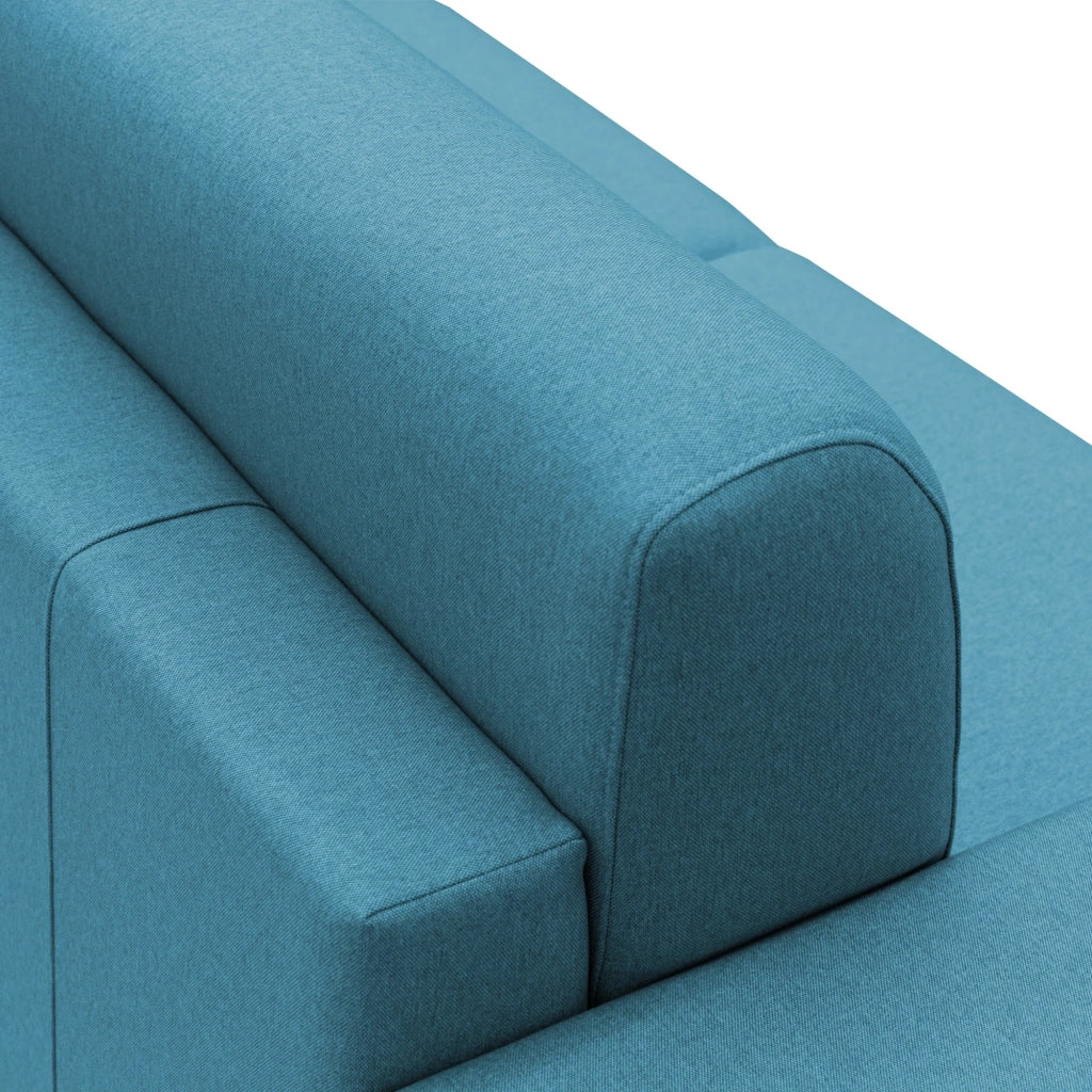 Chris Divano letto angolare 5 posti in tessuto impermeabile T13 268 cm Sinistro (mat. 140x197) azzurro