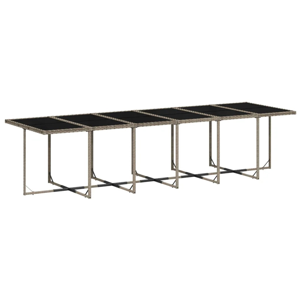 Set da Pranzo da Giardino 17pz con Cuscini Grigio in Polyrattan 3277951