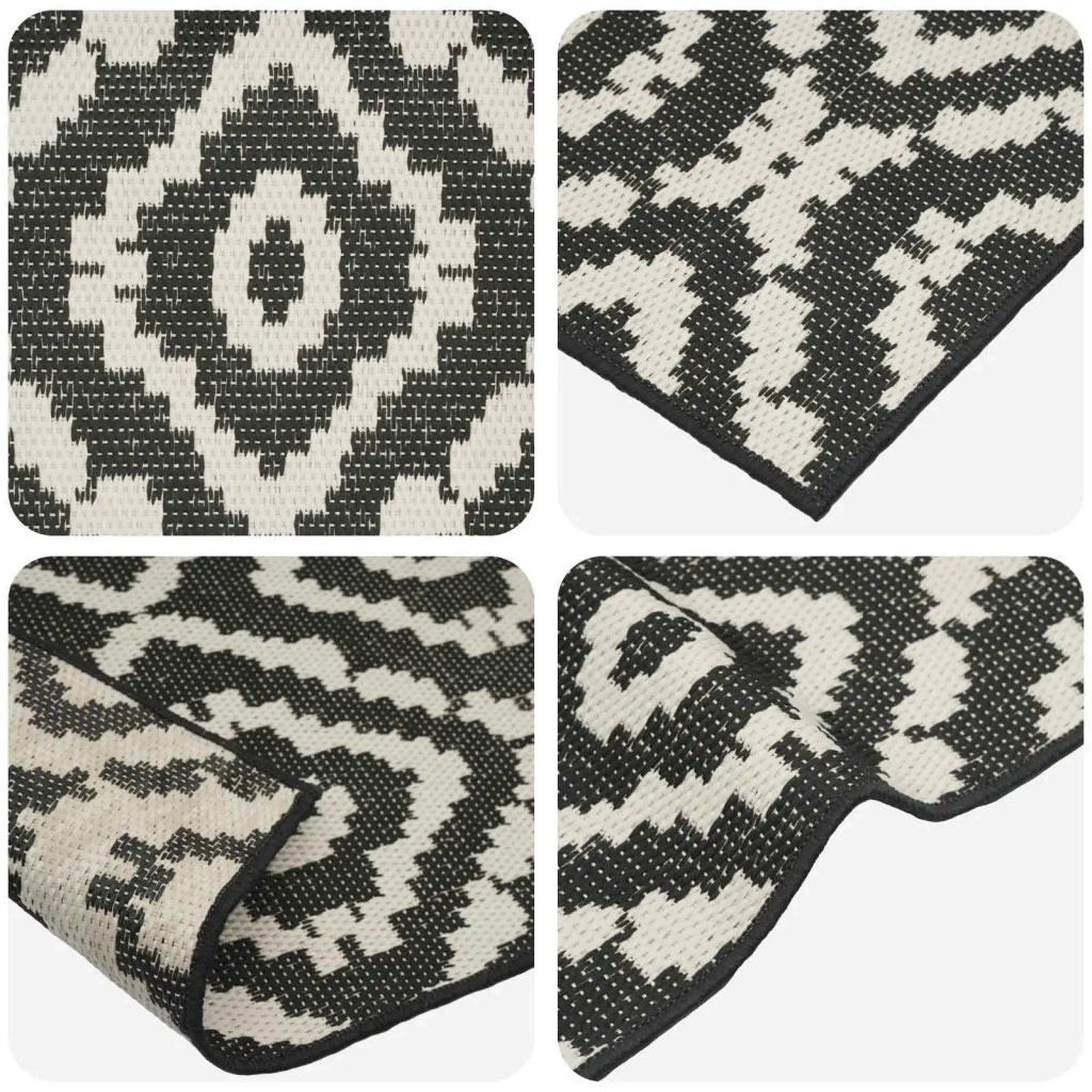 Tappeto da Area Naturale e Nero 200 x 290 cm PET 42043787