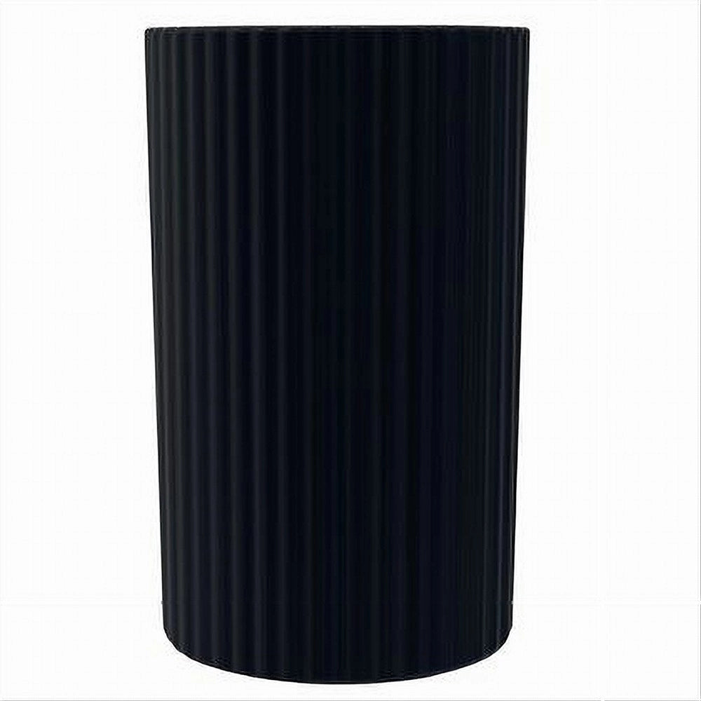 Trade Shop - Bicchiere Porta Spazzolini Grigio Scuro Rigato Accessori Per Arredo Bagno 79171 -
