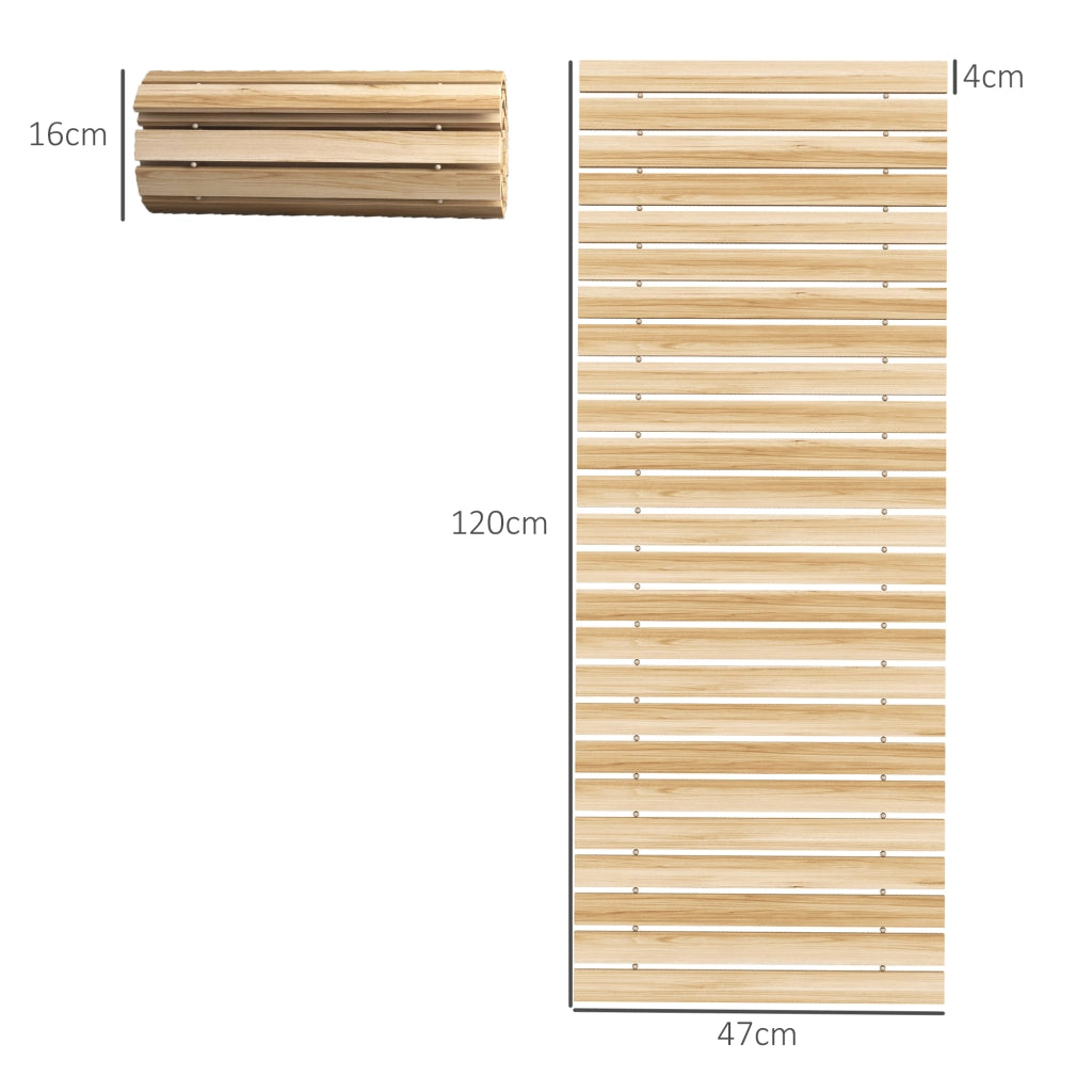 Passerella da Giardino Rotolabile ¨C zephmum ¨C Legno di Abete Naturale 120x47x1 cm