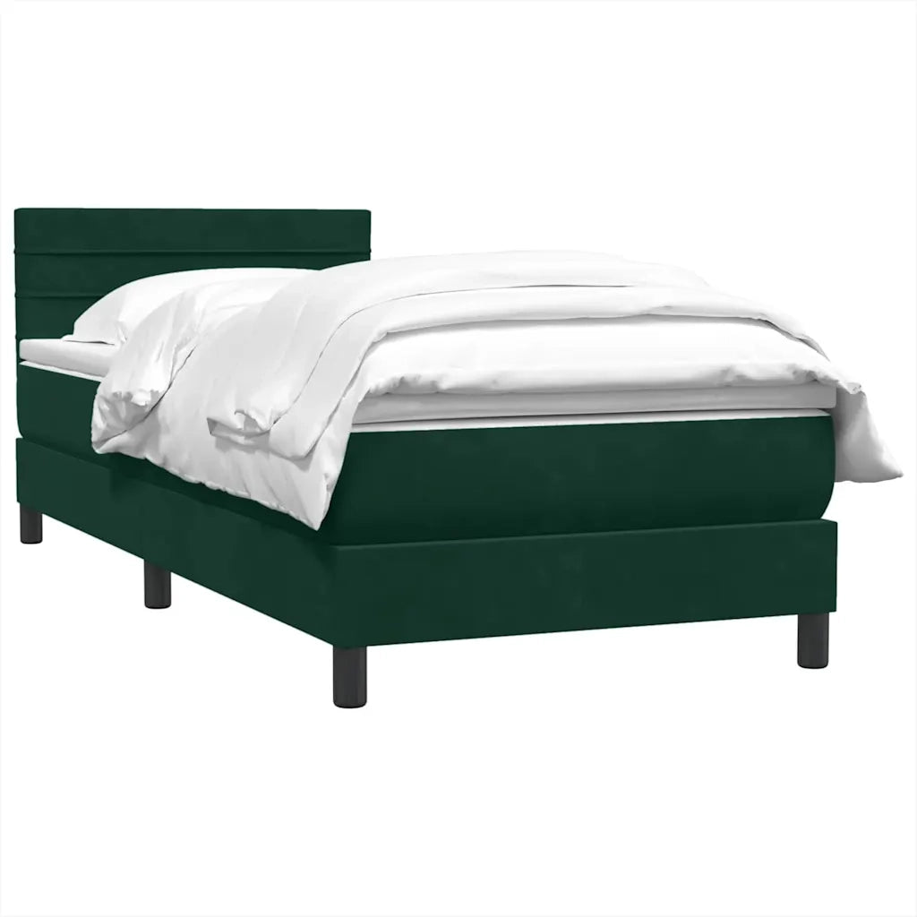 Giroletto a Molle con Materasso Verde Scuro 80x220 cm Velluto 3316332