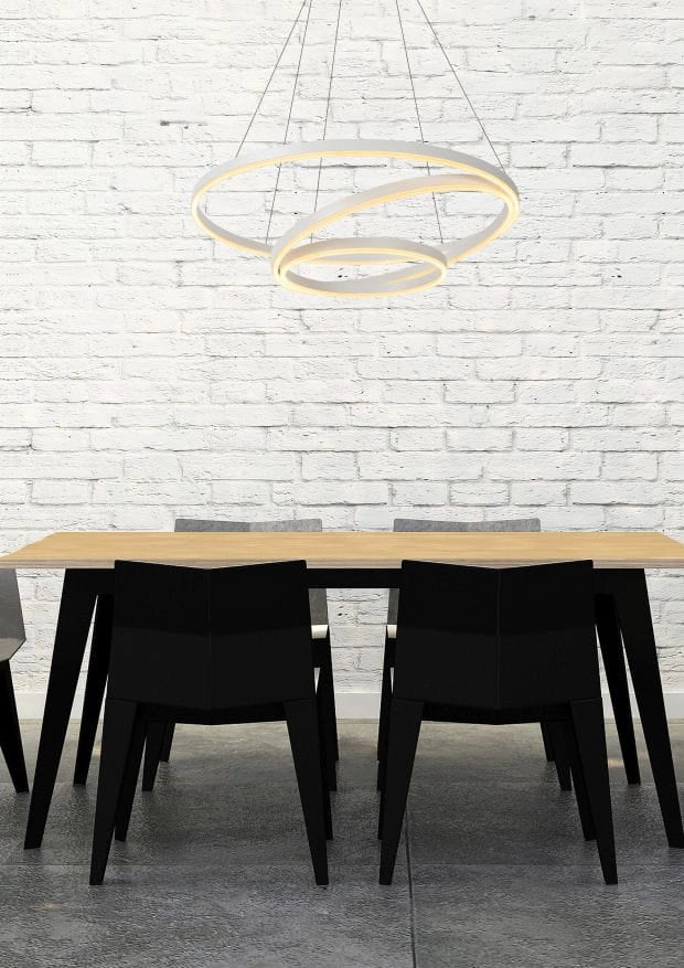 Lampadario Lucide Triniti LED 136W 3000K bianco 80cm