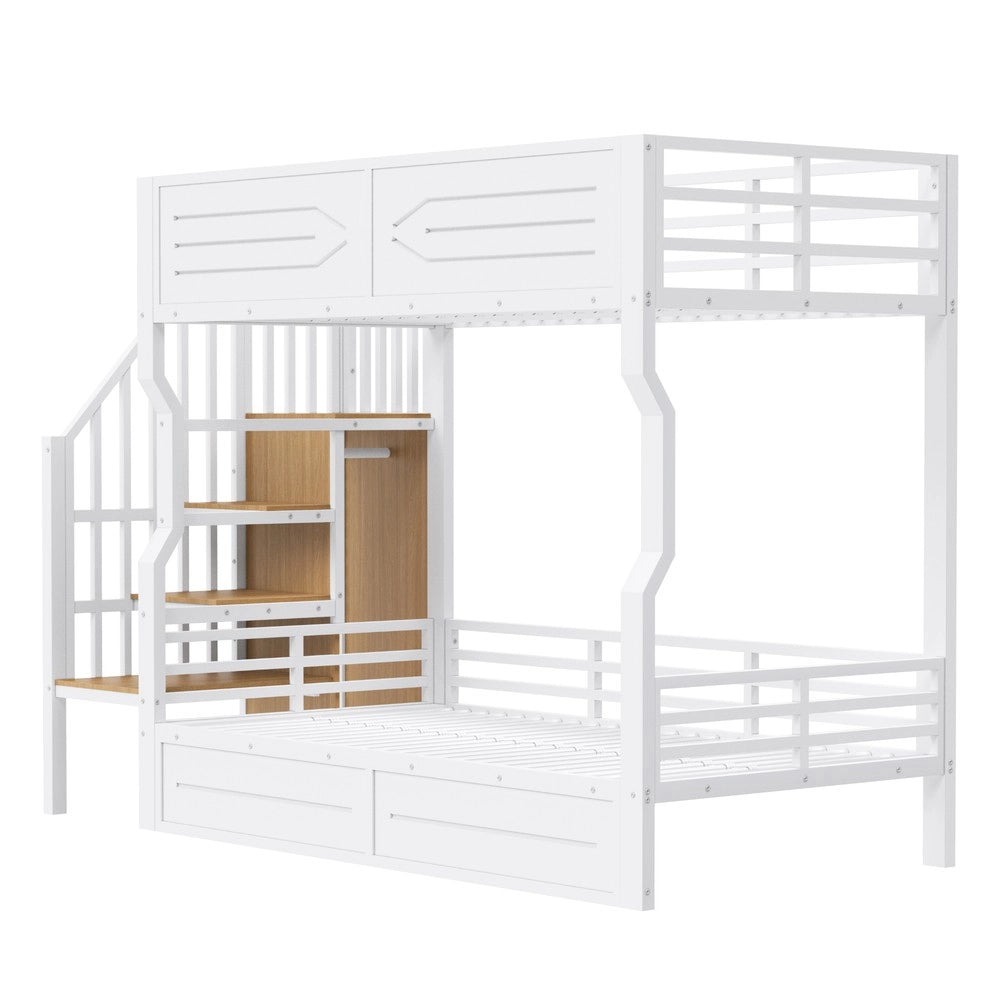 Letto a Castello con Soppalco e Cassetti ¨C Xylo ¨C Bianco, LED, 90x200