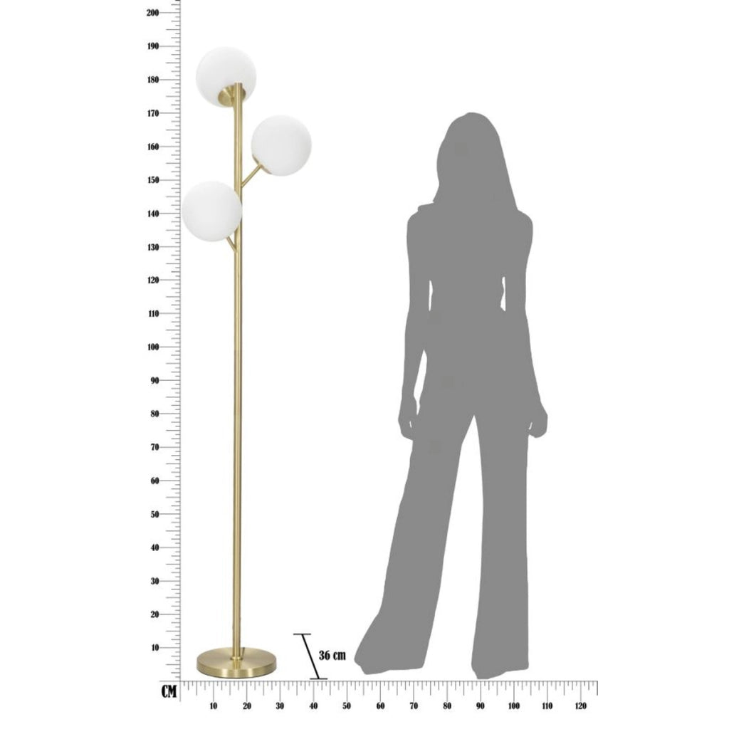 Lampada da Terra VKH201, Oro, Metallo, 36x36x190 cm