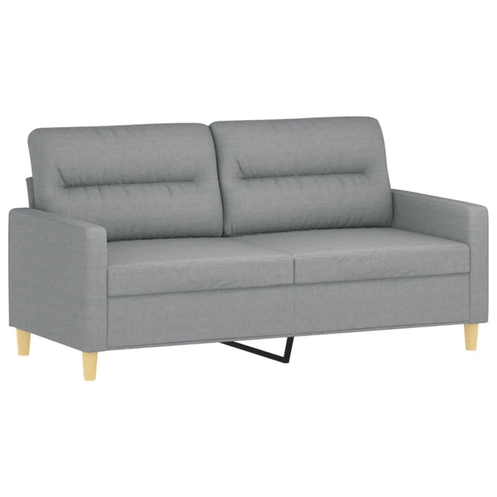 Set di Divani 2 pz con Cuscini Grigio Chiaro in Tessuto 3201568
