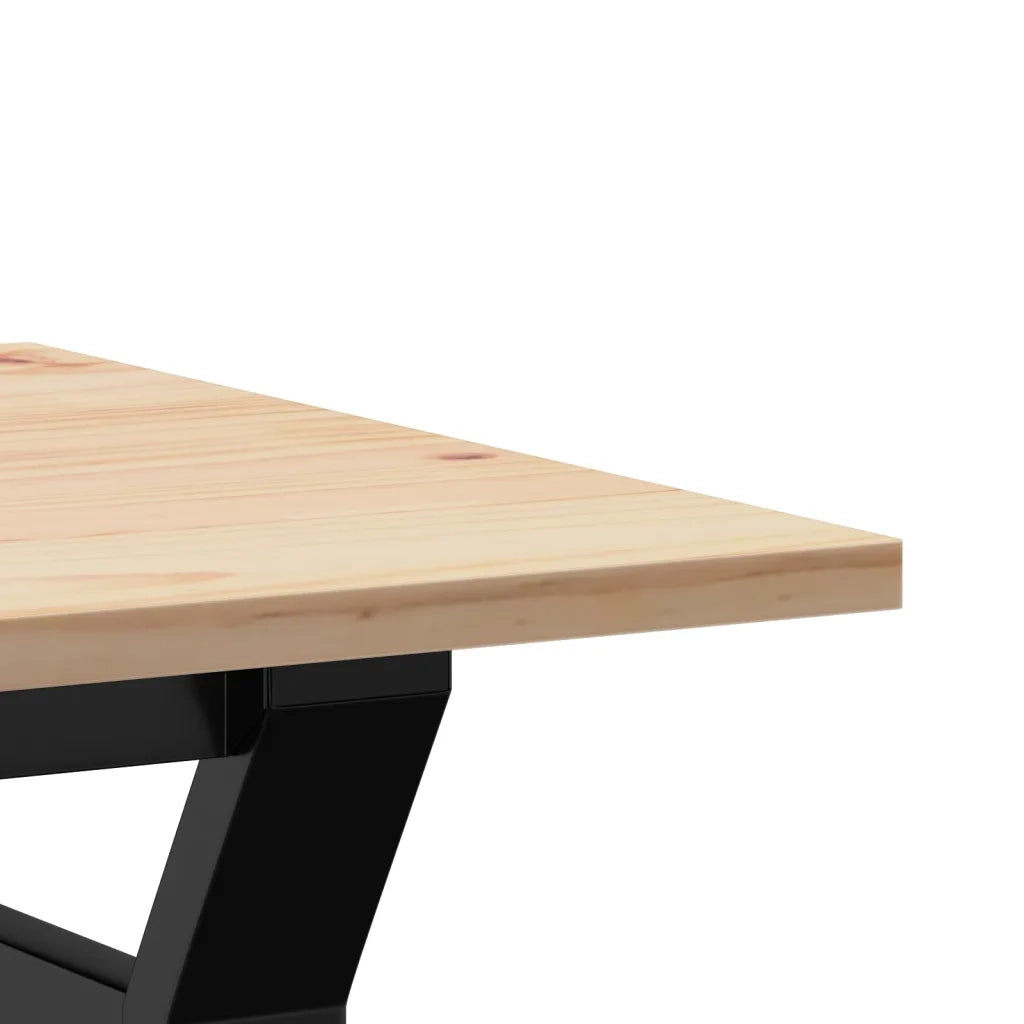 Tavolino da Salotto Telaio a Y 80x50x40 cm Legno Pino e Acciaio