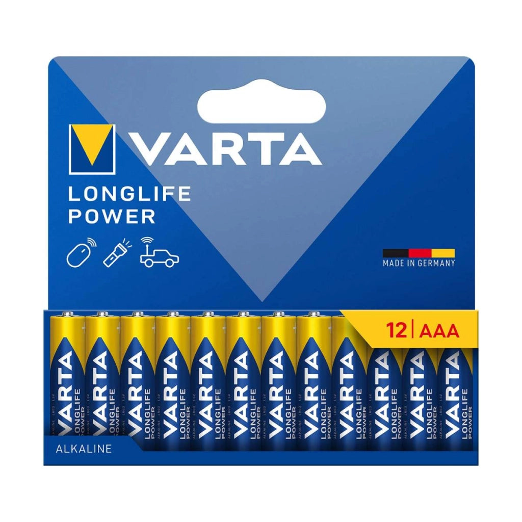 Confezione da 12 pile alcaline AAA 1,5 V ad alta energia  Varta