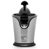 SOGO Estrazione Succo con Manico a Pressione 85W, Corpo Inox, 2 Coni, Funzione Start/Stop, Design Elegante e Silenzioso