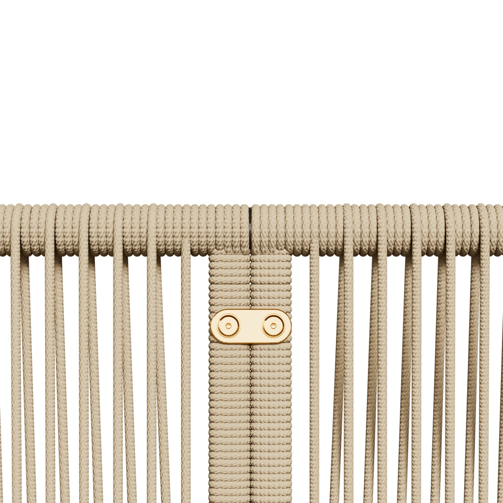 Set di mobili da giardino con telaio in ferro zincato set di mobili da giardino con corda gambe regolabili tavolo di vetro liscio set di 5 persone inclusi tutti i cuscini e lo schienale beige