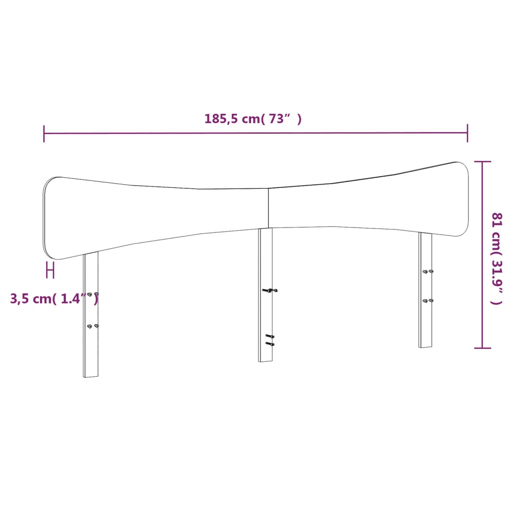 Testiera-Testata-Testiera Decorativa Bianca 180 cm in Legno Massello di Pino