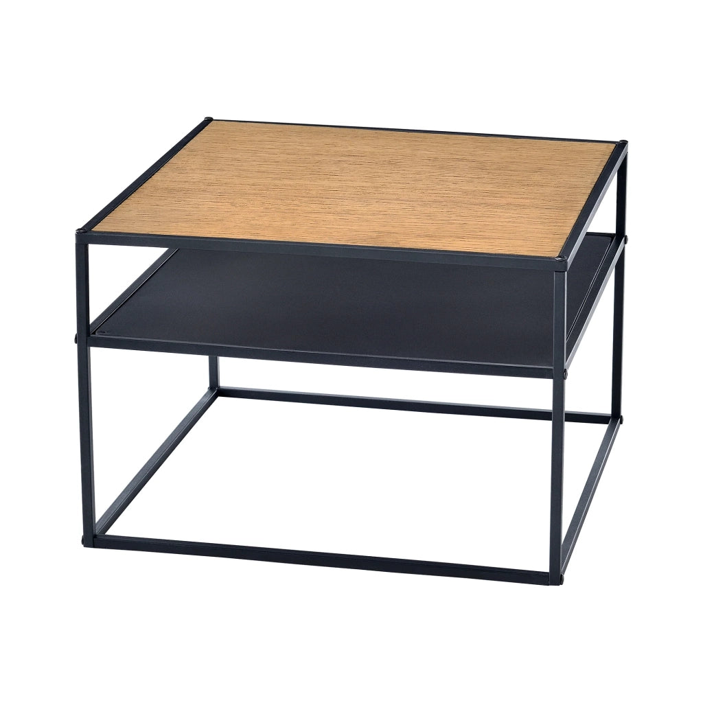 Tavolino quadrato 40 x 55 x 55 cm con vano contenitore effetto legno nero 03_0008431