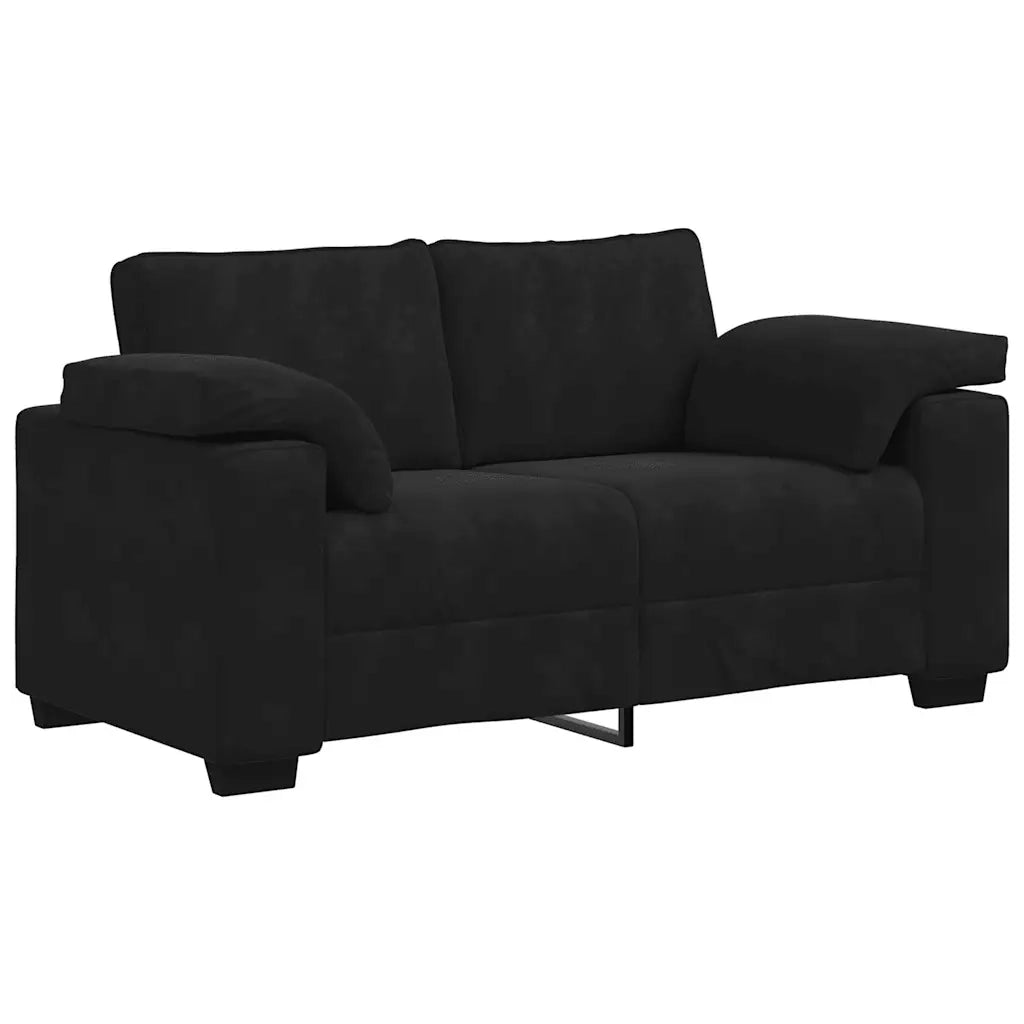 Set di Divani 3 pz con Cuscini Nero in Velluto 3324672