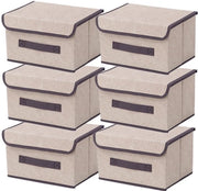 Set di archiviazione pieghevole a 6 contenitori - con coperchio - dimensioni 26x19x16cm - spazievenditore - organizzatore di armadio per abbigliamento - contenitori di archiviazione