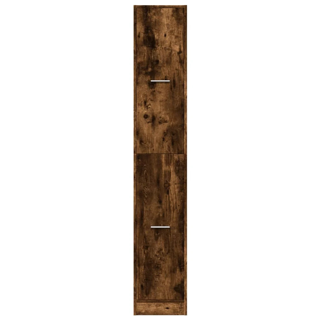 Mobiletto da farmacia classico pratico e multifunzionale in rovere affumicato con cassetti 30 x 41 x 175 cm legno composito 02_0055653