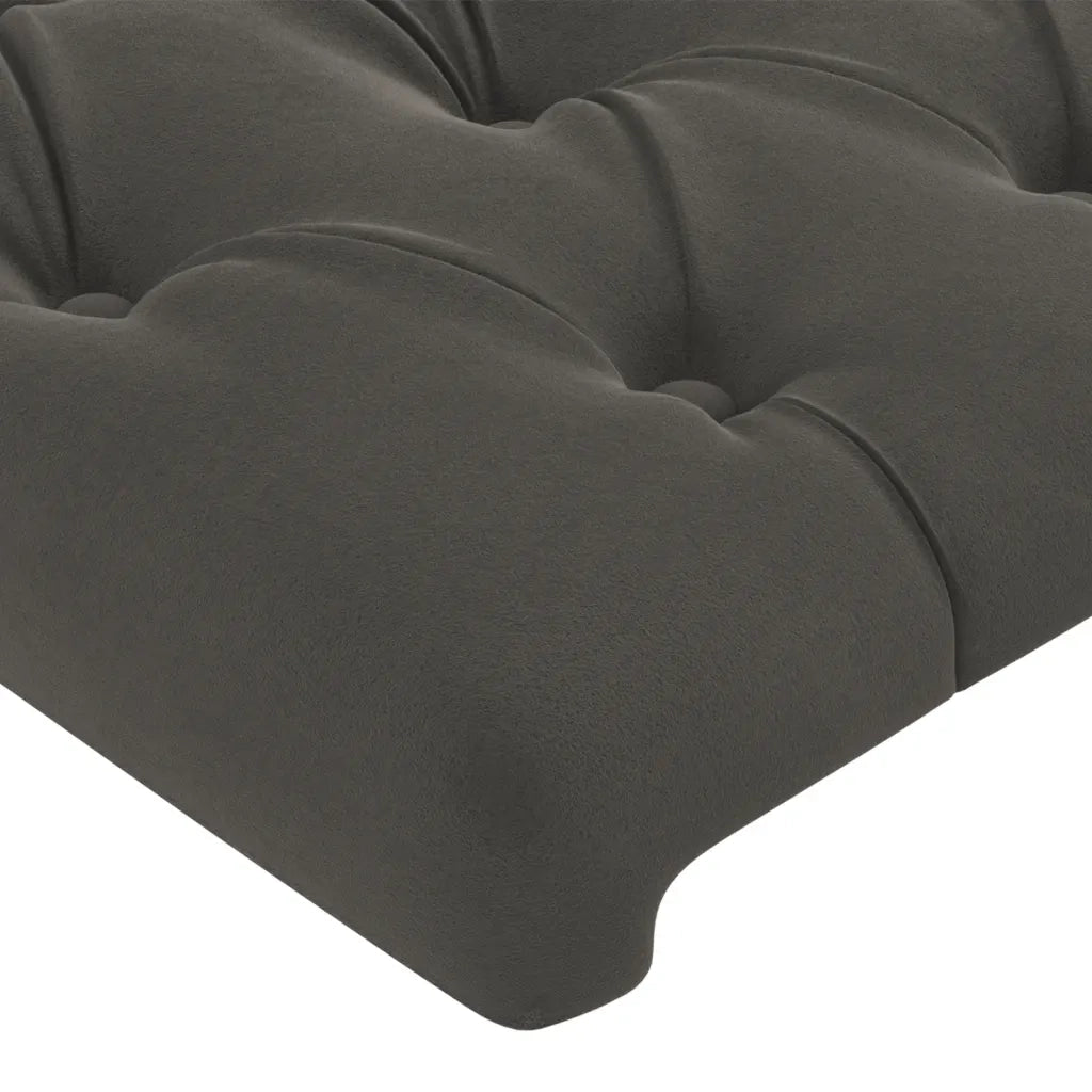 Testiera ad Orecchio Grigio Scuro 147x16x78/88 cm in Velluto 3119153
