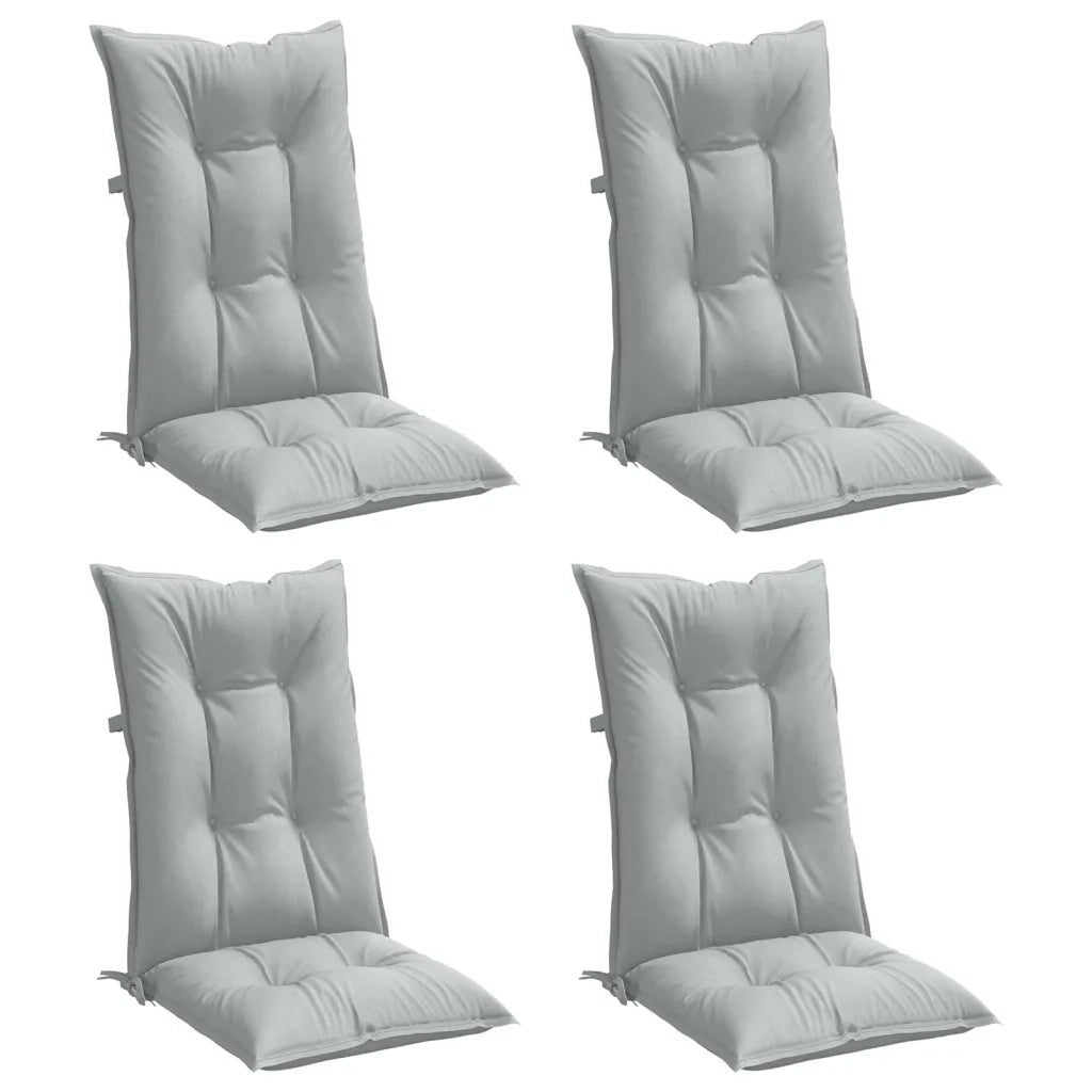 Cuscini Sedia Schiena Alta 4 Grigio MÃ©lange 120x50x7 Tessuto