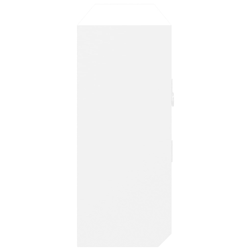 Armadietto per Chiavi Bianco 40x8,5x20 cm in Legno e Acciaio 350631