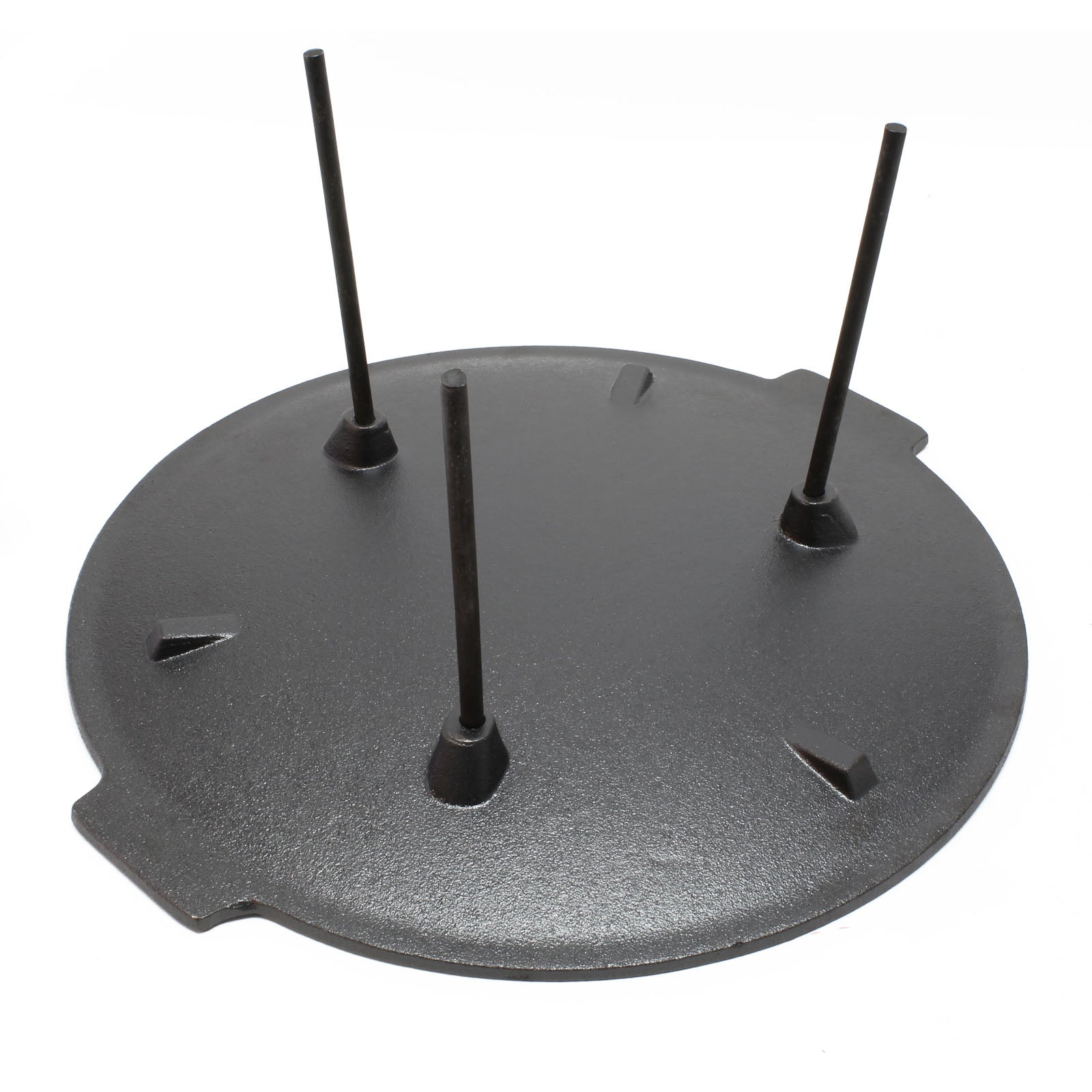 Piastra per barbecue fuoco in ghisa, liscia, rotonda Ø44cm altezza 23 cm con 3 piedi