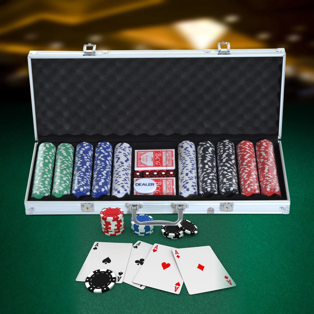 Set di Poker Professionale in Alluminio con 500 Fichas ¨C zephmum ¨C 55,5x22x6,5 cm Multicolore