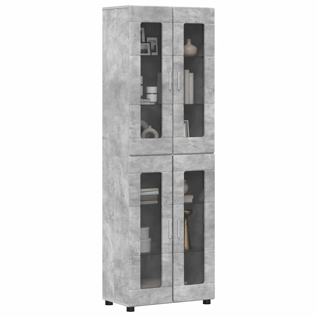 Credenza con lo scaffale FLORIN Grigio cemento 60 x 35 x 182 cm