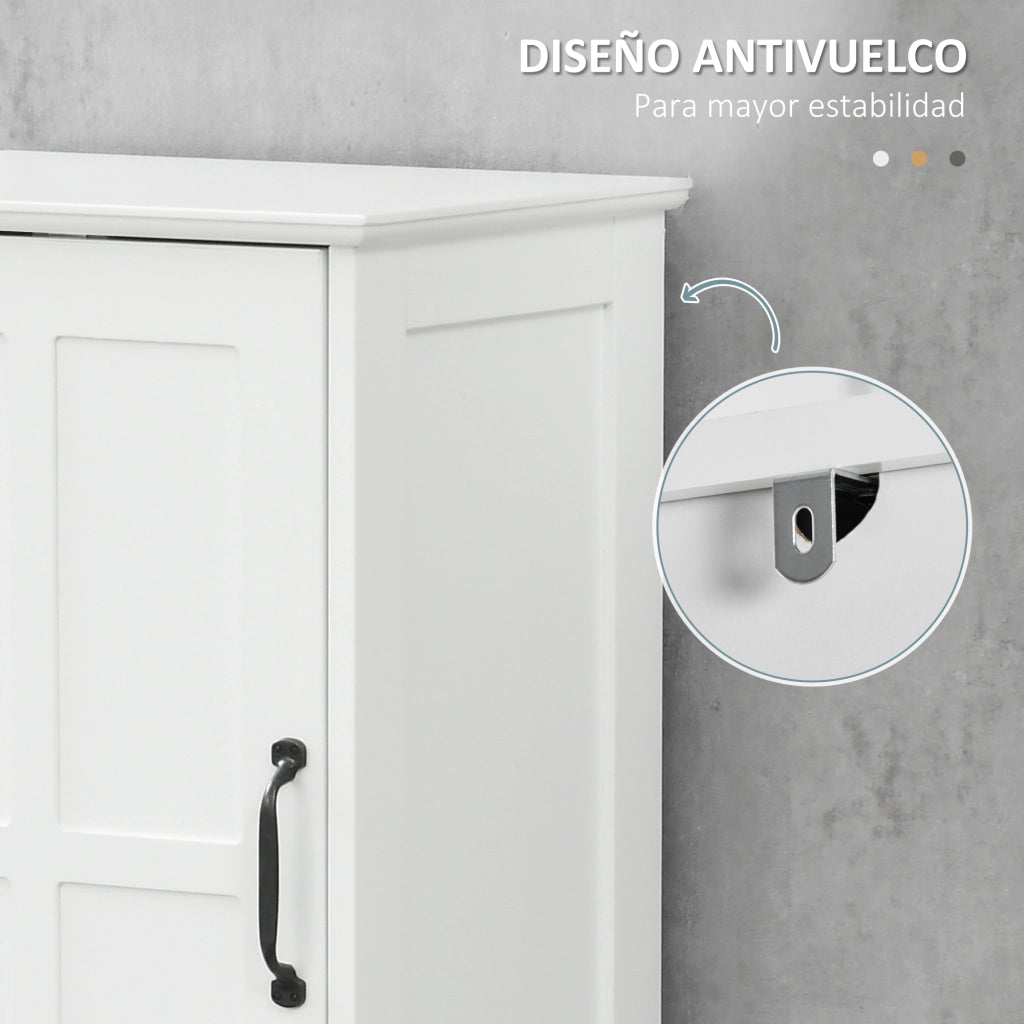 Colonna Bagno con Ante e Cassetto ¨C Zephmum ¨C Bianco 40x30x164 cm