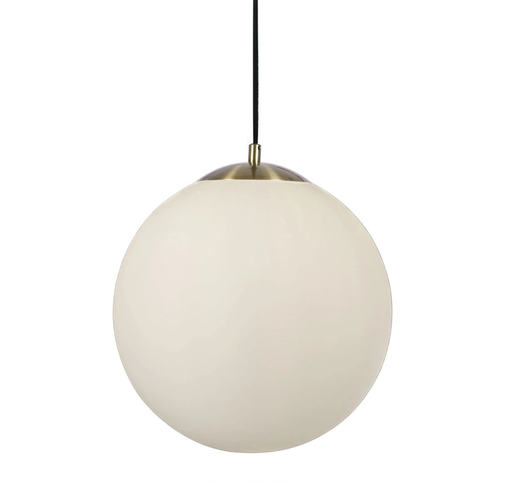 Atom II Pendant - Ottone satinato e vetro opalino