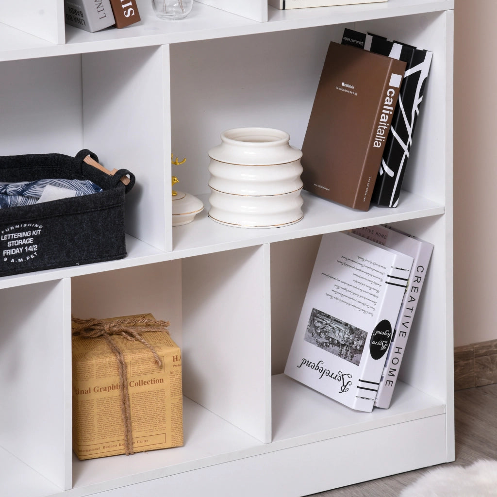 Libreria 4 Livelli 10 Scomparti ¨C zephmum ¨C Bianco 100x24x140