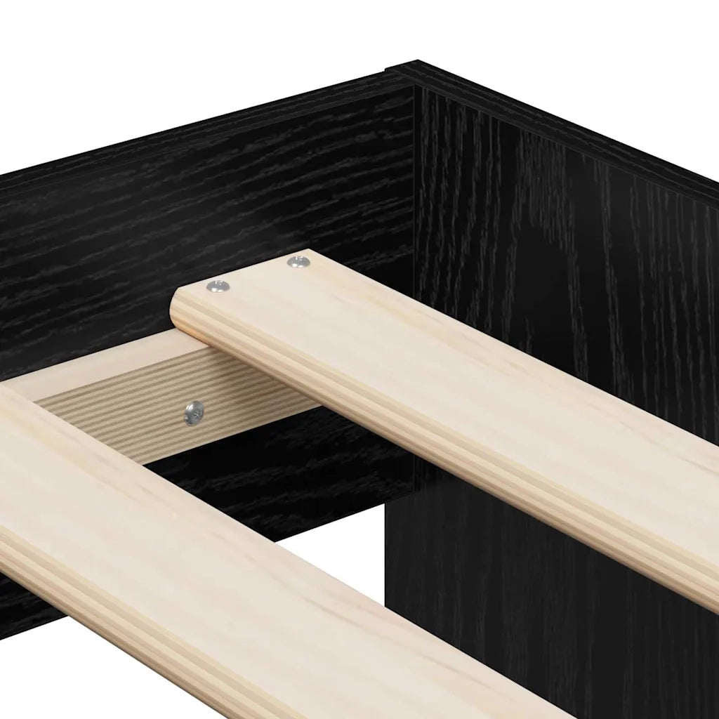 Struttura del letto con cassetto Rovere Nero 90 x 190 cm 3335206