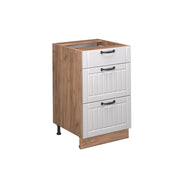 Vicco Mobiletto base per cucina Bianco casa di campagna 50 cm , PL Rovere