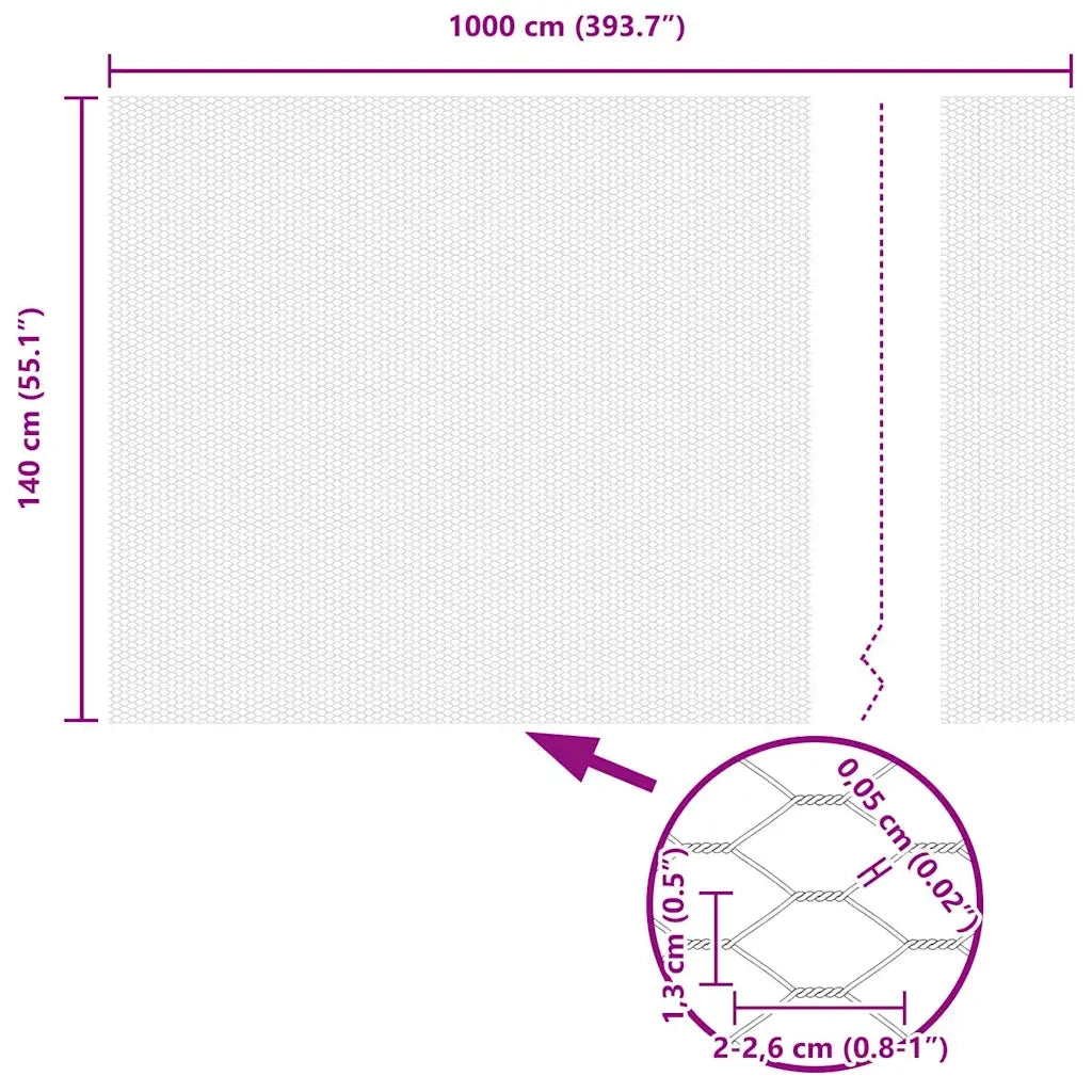 Recinzione Esagonale Argento 1,4 x 10 m Acciaio zincato 42005649