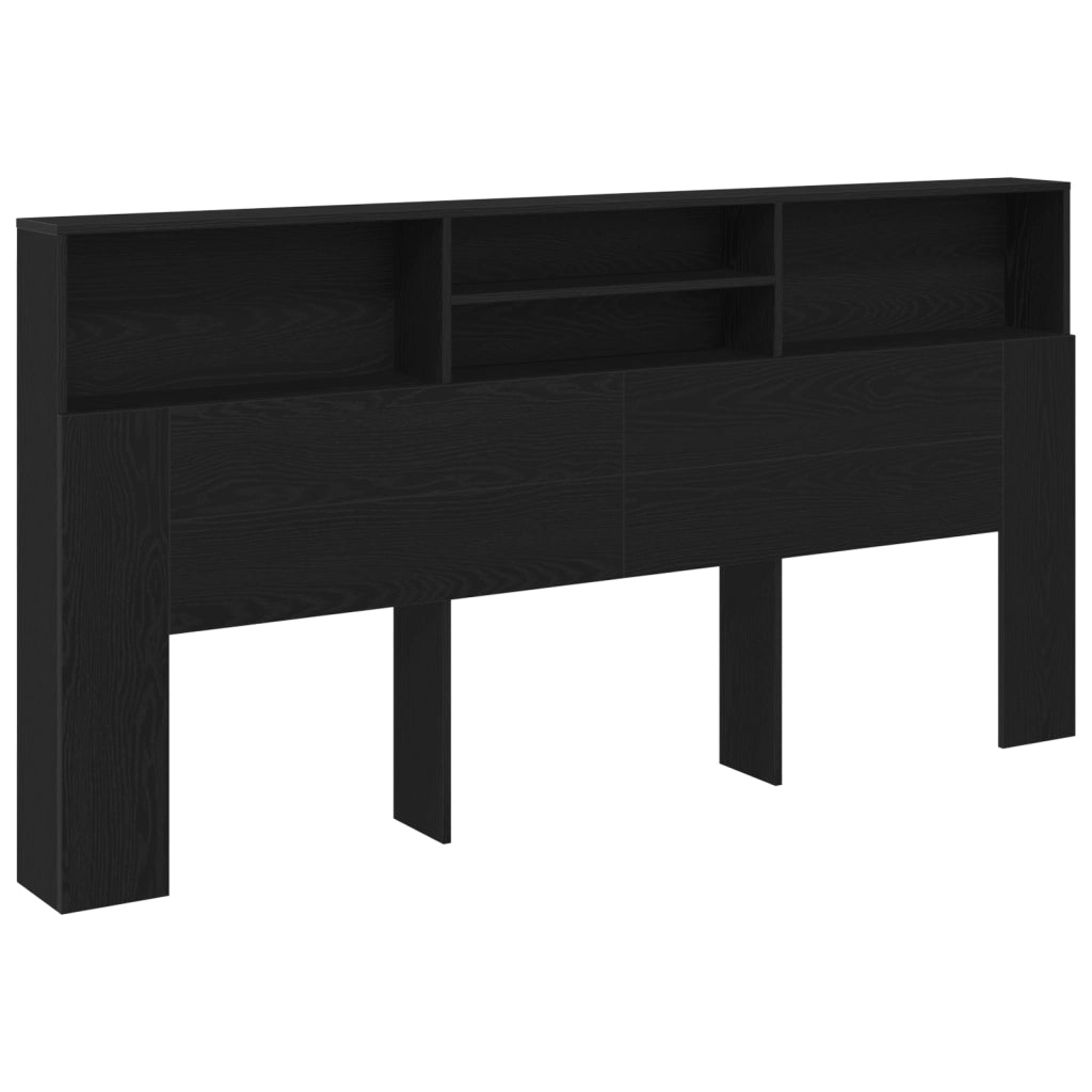 Testiera per letto in rovere nero, 200x19x103,5 cm, Legno ingegnerizzato
