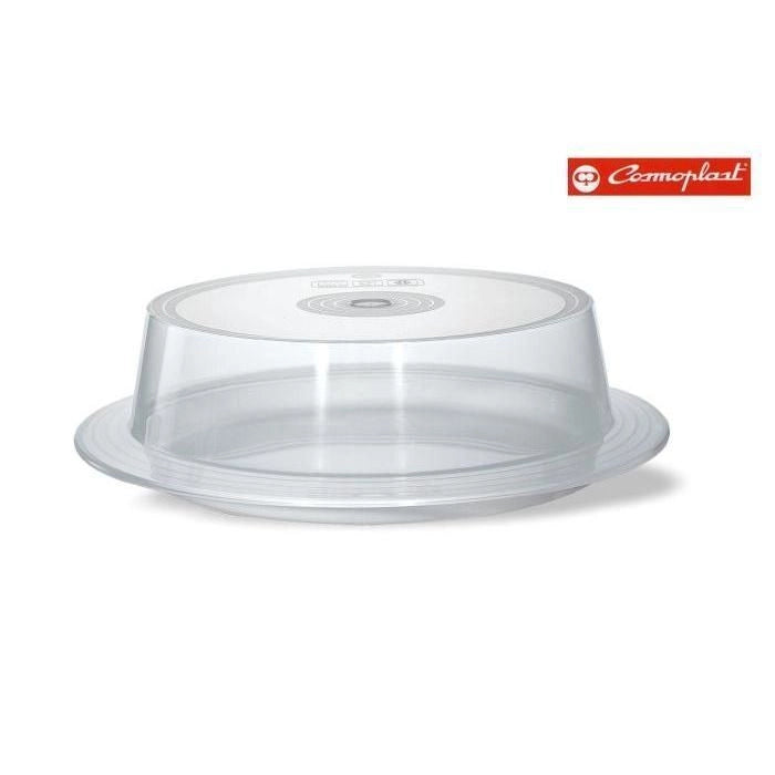 Cosmoplast 651 Piatto per Microonde con Coperchio Regolabile 27 cm Polipropilene BPA Free Lavastoviglie colore Bianco