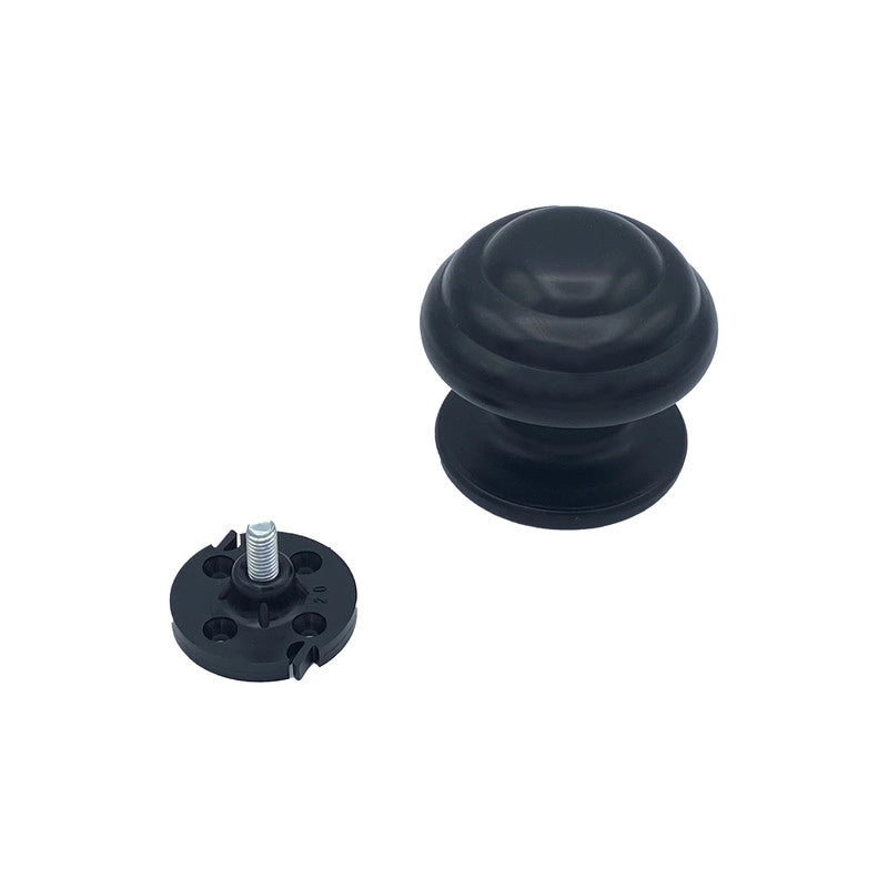 Pomolo fisso per porta SAGUATTI 178/80ZB in alluminio nero opaco