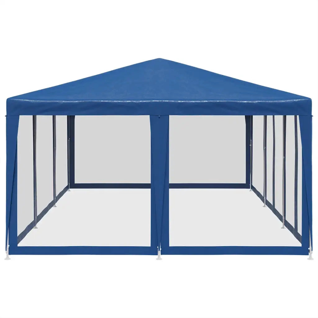 Tenda per Feste con 10 Pareti Laterali in Rete Blu 6x4 m HDPE 4010067