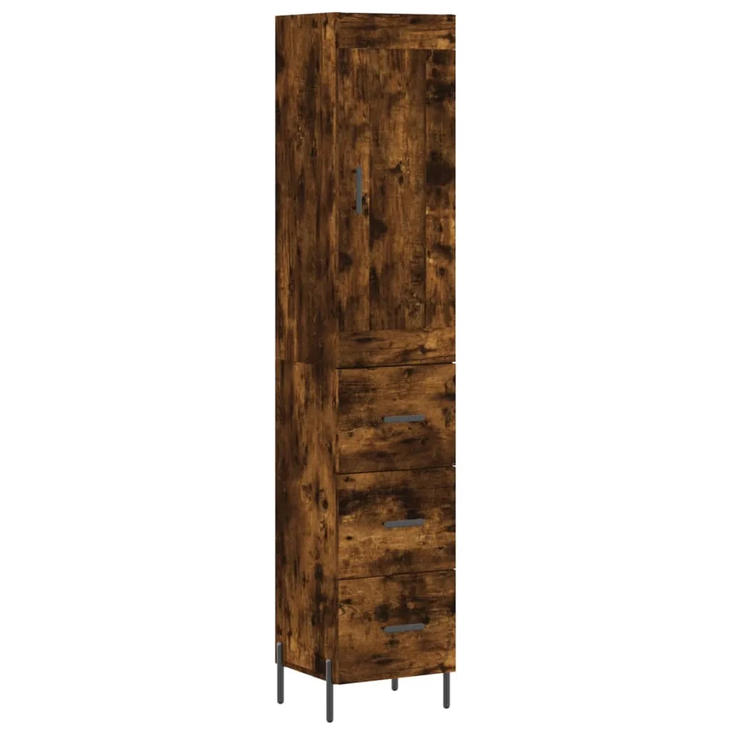 Buffet credenza cassettiera mobiletto mobile contenitore organizer cucina soggiorno salotto alto 34,5 x 34 x 180 cm legno ingegnerizzato marrone 02_0033268