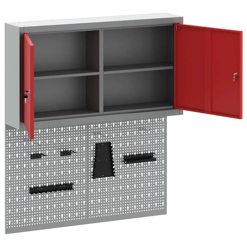Set di armadi per attrezzi con lo scaffale 3 pcs Rosso 3321399