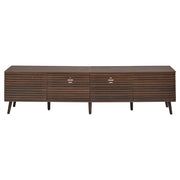 Mobile TV con 4 ante; 6 vani e passacavi per soggiorno; in MDF e truciolare; noce; 180 × 40 × 46 cm