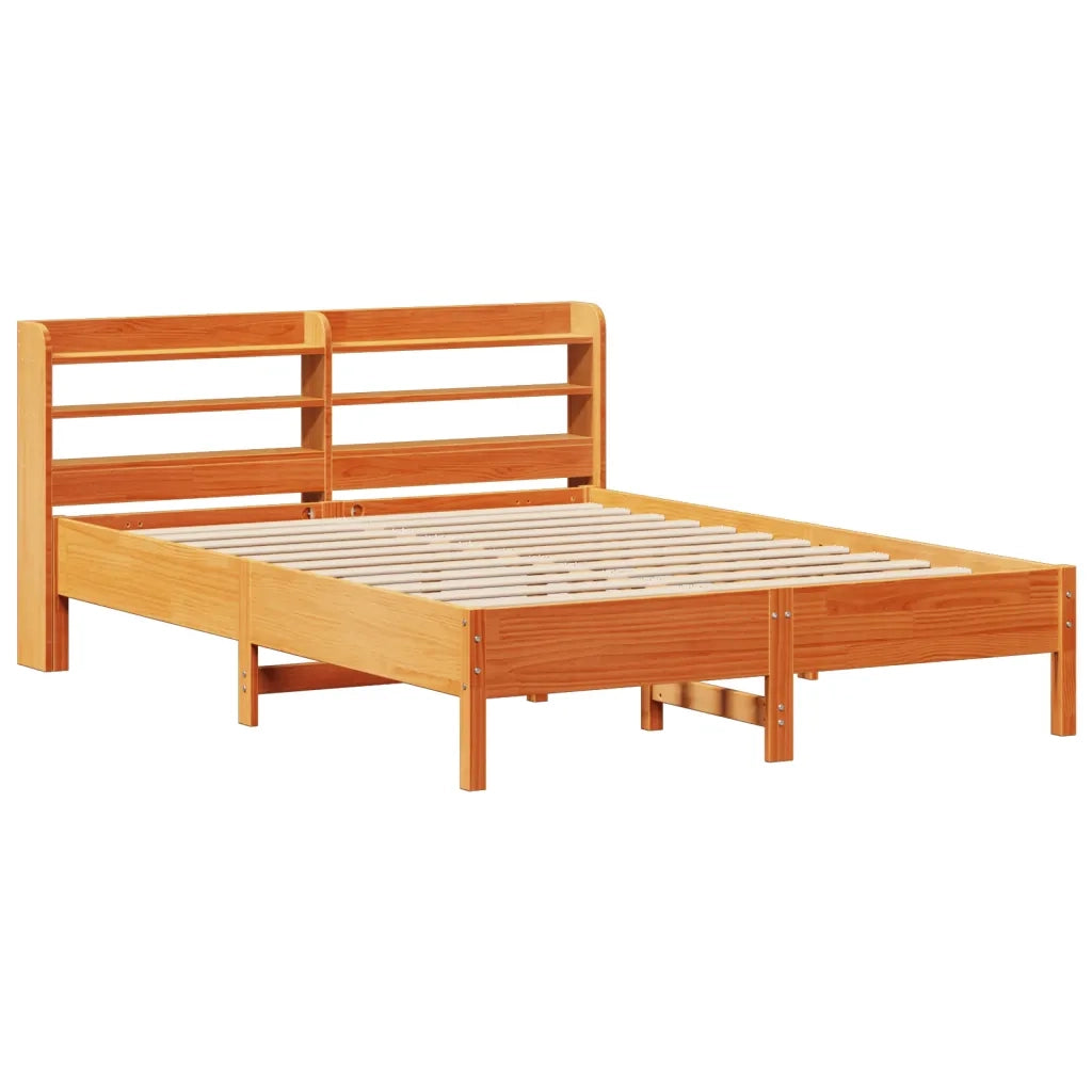 Letto senza Materasso Marrone Cera 135x190 cm in Legno di Pino 3306905