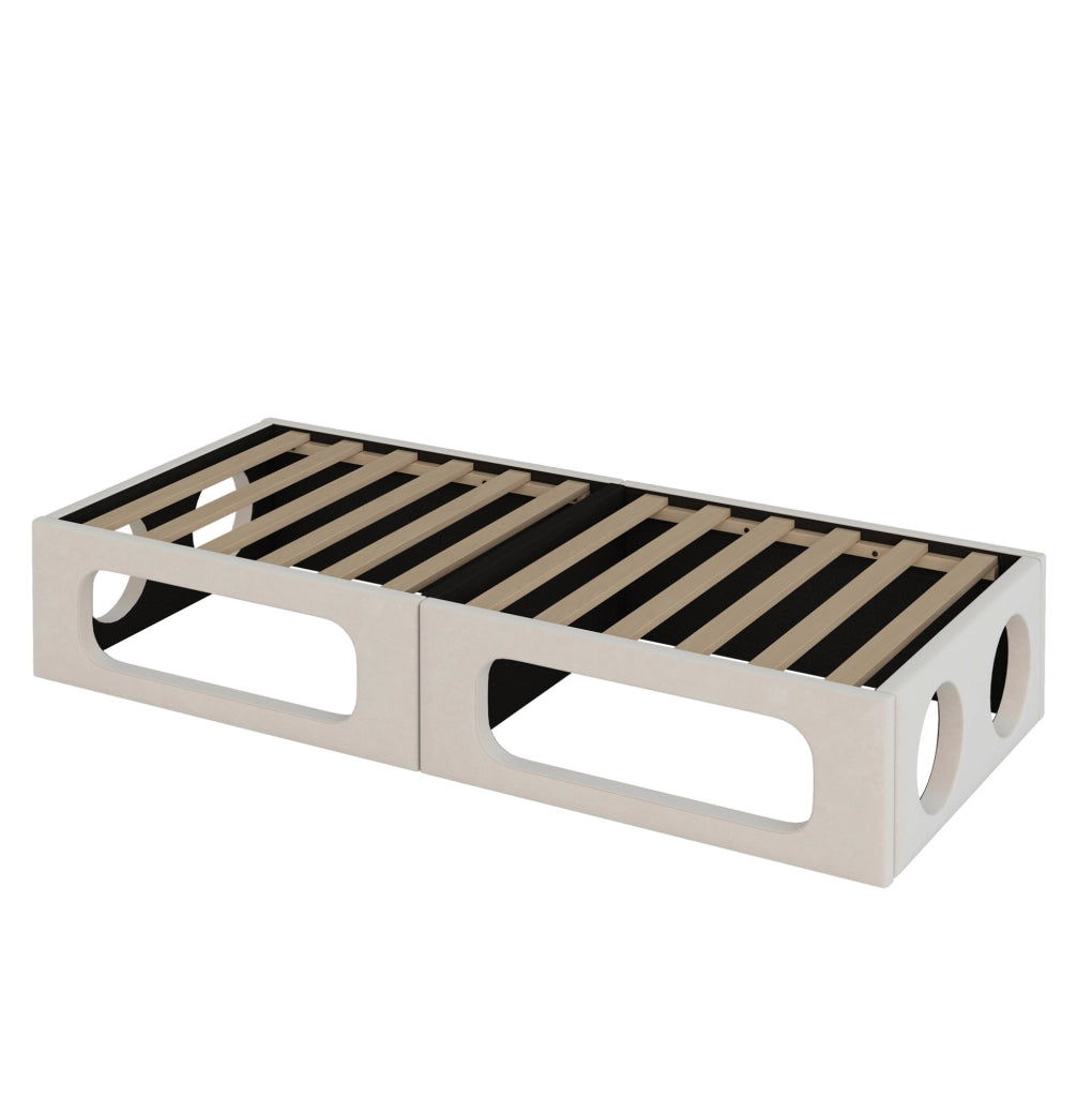 Letto multifunzione imbottito 180x200 cm con cuccia integrata per animali