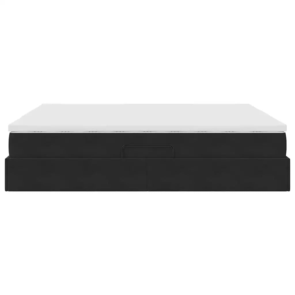 Letto con contenitore e materasso Nero 160 x 200 cm Velluto
