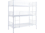 Letto a castello triplo in metallo "Havin" - 90 x 190 cm - Bianco