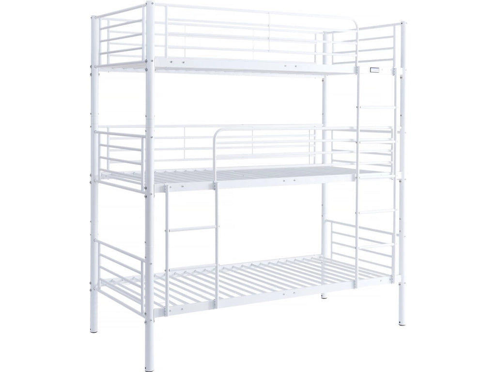 Letto a castello triplo in metallo "Havin" - 90 x 190 cm - Bianco