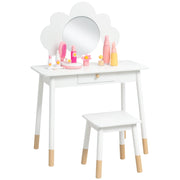 Scrivania con specchio e sedia per bambini ¨C zephmum ¨C bianco 60x40x80
