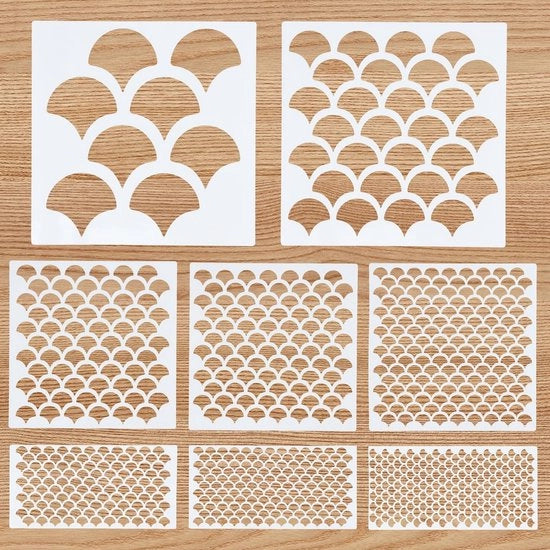 Schede per decorazione di pesce 8 pezzi - Schede riciclabili - Pittura - Trucco - Decorazione - Materiale PET di alta qualità - Dimensioni 15x7,5/15x15/20x20 cm