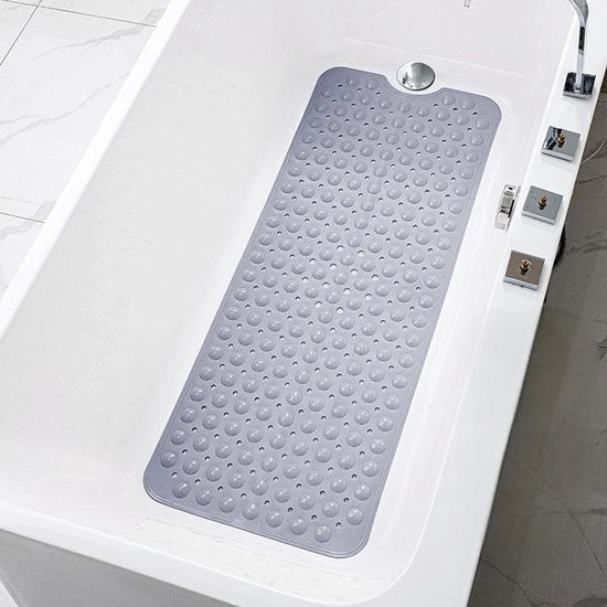 Matte antiscivolo per doccia, estensione di doccia, pinze di fissaggio inferiore, antiscivolo, lavabile a macchina, adatto per vasche da bagno e pavimenti di bagno, 100*40cm. Colore grigio scuro.