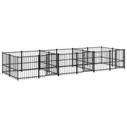 Gabbia per cuccia recinto per animali da esterno per cani in acciaio 11,26 m² nero 02_0041781
